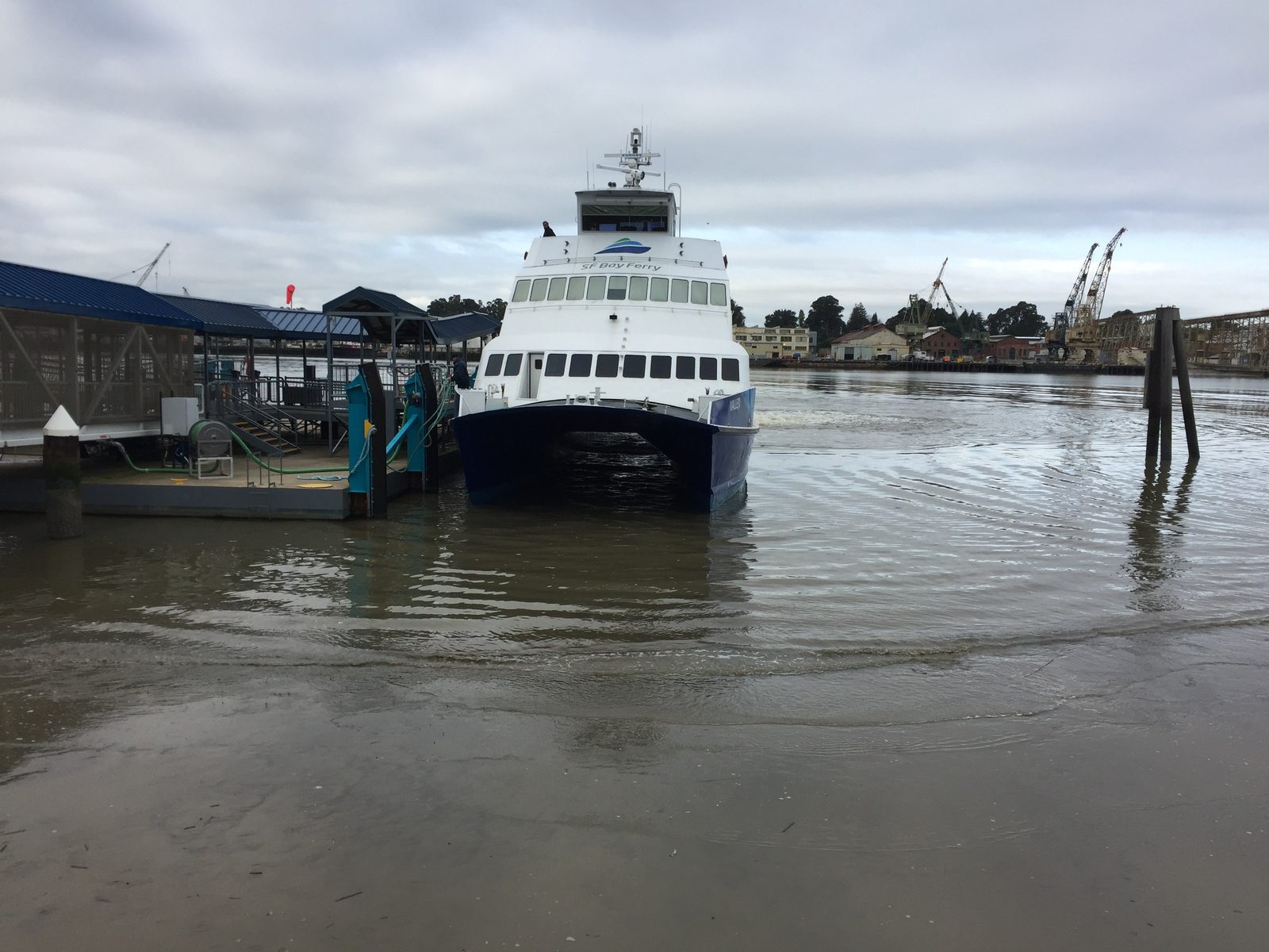 The MV Vallejo at the ferry terminal in Vallejo. San Francisco Bay Ferry runs the Vallejo to San Francisco crossing.