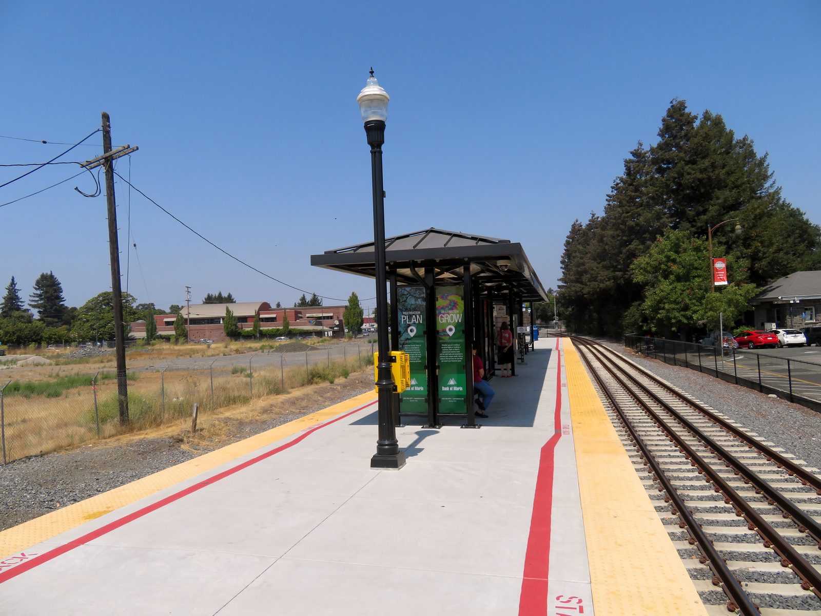 The SMART platform at Santa Rosa's downtown station. Vine Transit and SolTrans riders depend on regional connections the measure could improve.