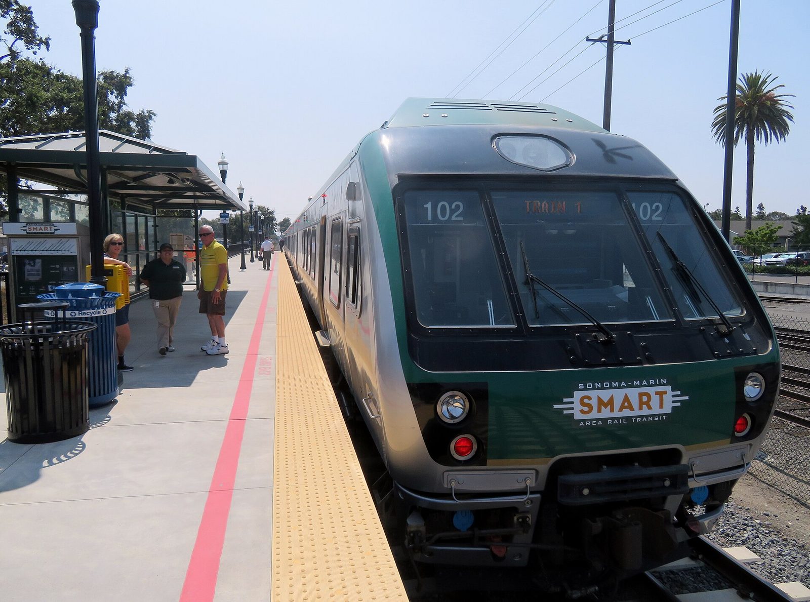 SMART trains at Sonoma County Airport station. The revenue is dedicated to the rail system, with planning pointed at frequency and reliability.