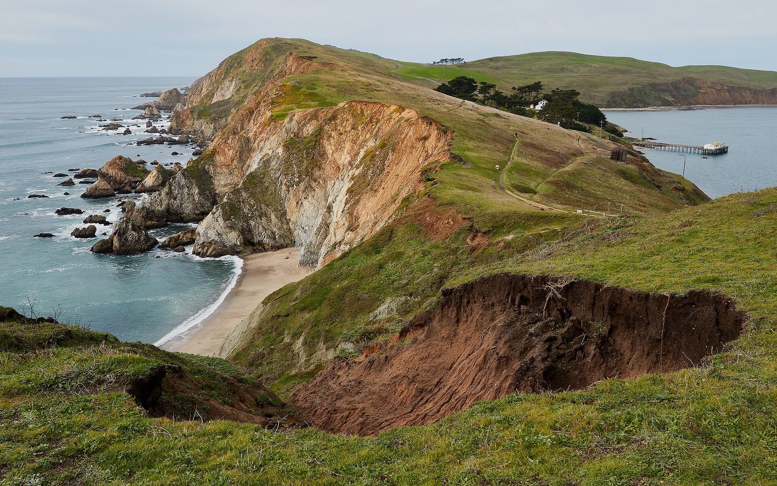 Coastline near Chimney Rock in Point Reyes National Seashore. Park Service staff reported the Olema spill during routine monitoring of Olema Creek, according to the county statement.
