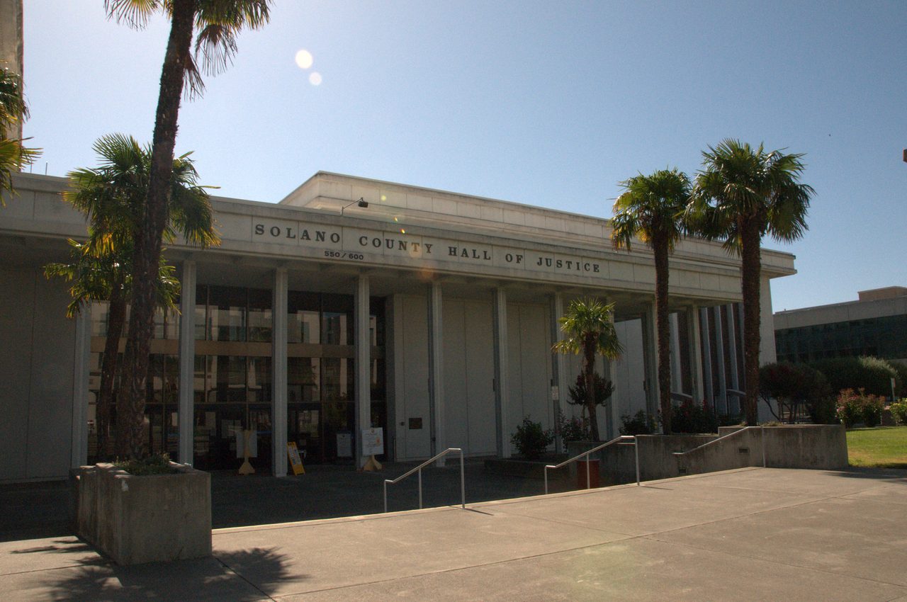The Solano County Hall of Justice in Fairfield. Anthony was found guilty of one count of animal cruelty in Solano County Superior Court in May, and a hearing in the civil case over her dog operation was scheduled at the Fairfield courthouse on Friday.